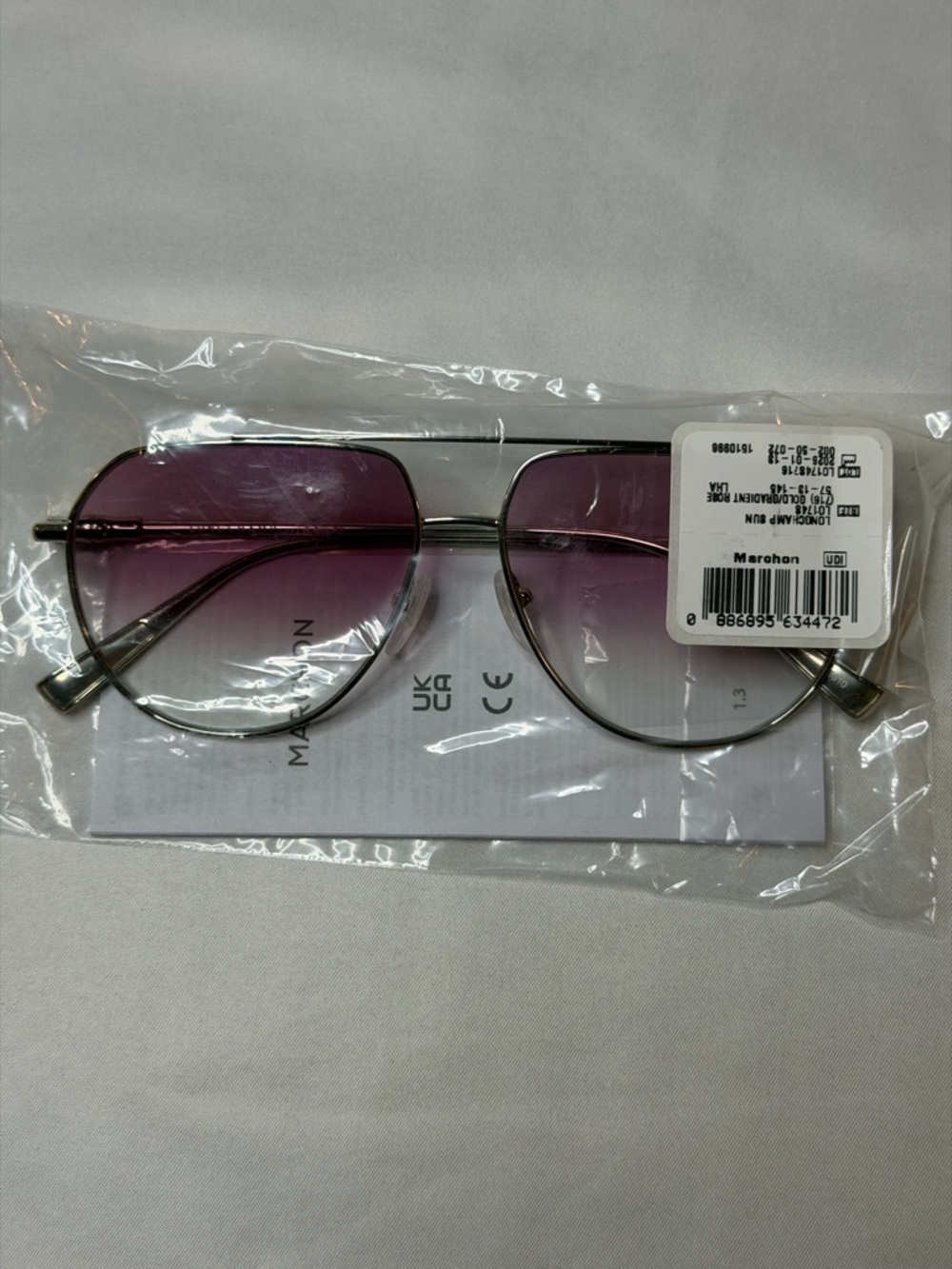 Longchamp Gradient Purple Aviator Sunglasses